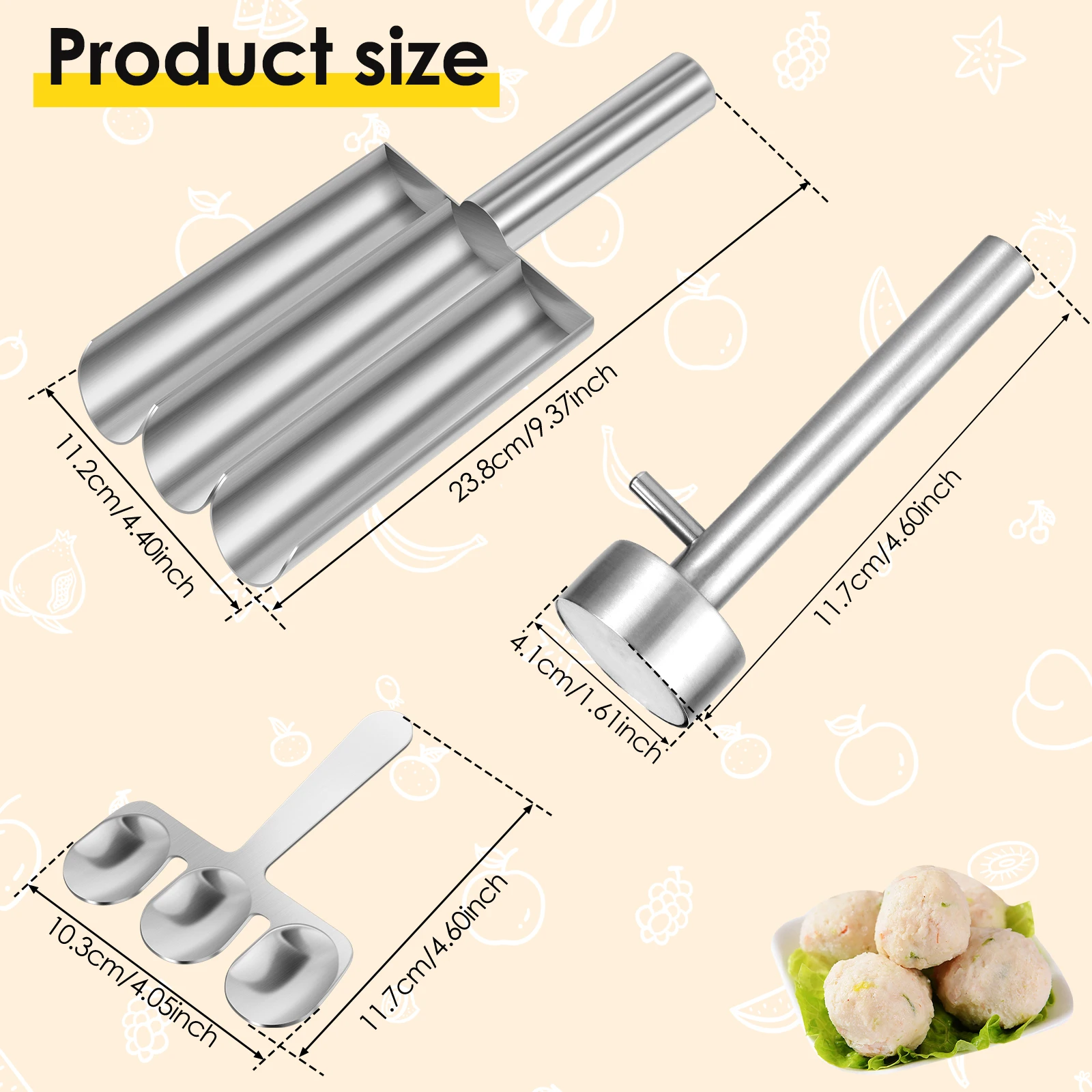 Meatball Maker Tool Stainless Steel Meatball Maker Creative Scoop Ball for Quick Biscuit Dough Making