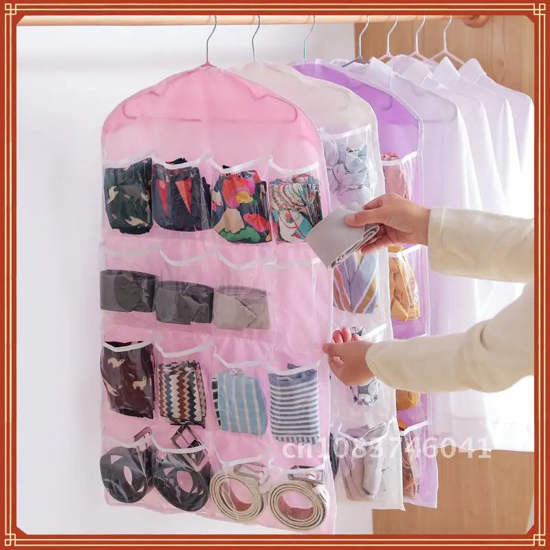 

New Portable 16 Grid Closet Multi-role Hanging Bag Socks Bra Underwear Rack Hanger Storage Organizer Storage Box Wall-Mount Bag