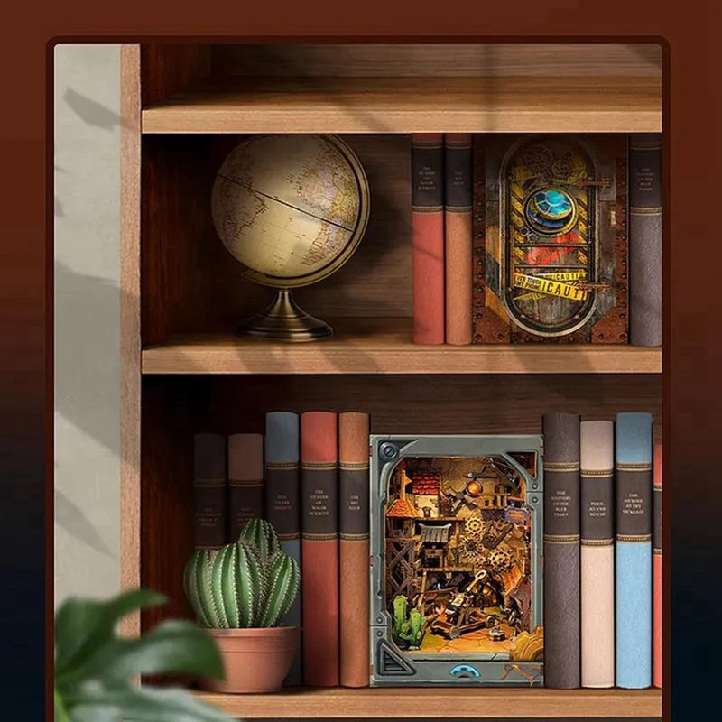 ABUM-Wooden Assembled Bookstand Explore Fantasy Unknown World Desktop Decoration Gift