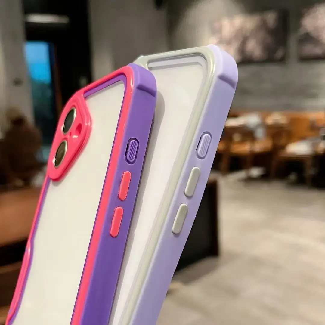 Luxury 4-in-1 Transparent Shock-Resistant Protective Phone Case with Lens Protection