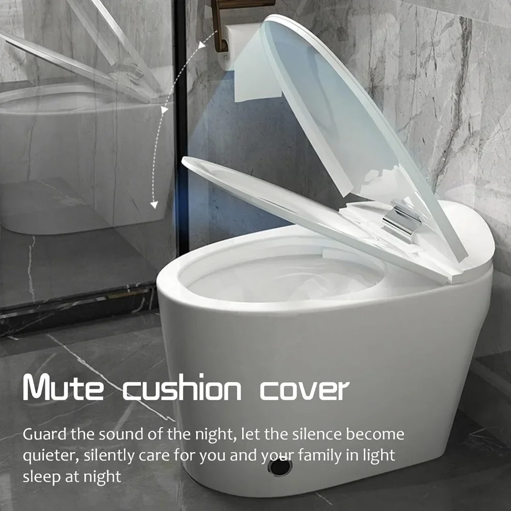 Smart Toilets, One Piece Toilet Intelligent Toilet with Silent & Slow Toilet Cover Auto & Foot Induction Flush,Tankless Toilets 3