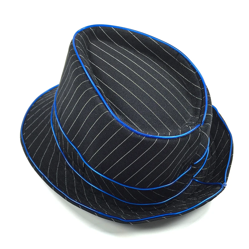 Luminous Hat Gentleman Performance jazz Hat LED Glow Top cap Party Gift Birthday Wedding Costume Christmas Halloween Supplies