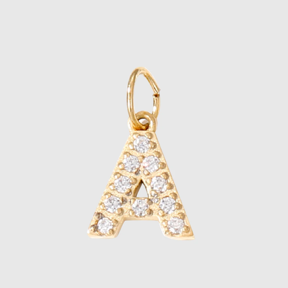 Stainless Steel Letter DIY 26 Initial Pendant for Women Zircon Alphabet Charms for Jewelry Making Customizable Name Accessories 5