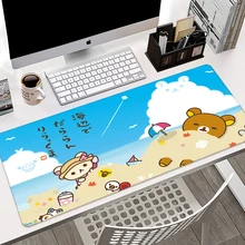

Cute Keyboard Gaming Mousepad Durable Rubber Locking Edge Large Cartoon Rilakkuma Mouse Pad DIY Laptop Fashion Office Desk Mat