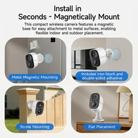 Caméra de surveillance 4K WIFI à batterie, 5MP, pour maison intelligente, CCTV extérieure, détection humanoïde PIR, caméra de sécurité magnétique 2