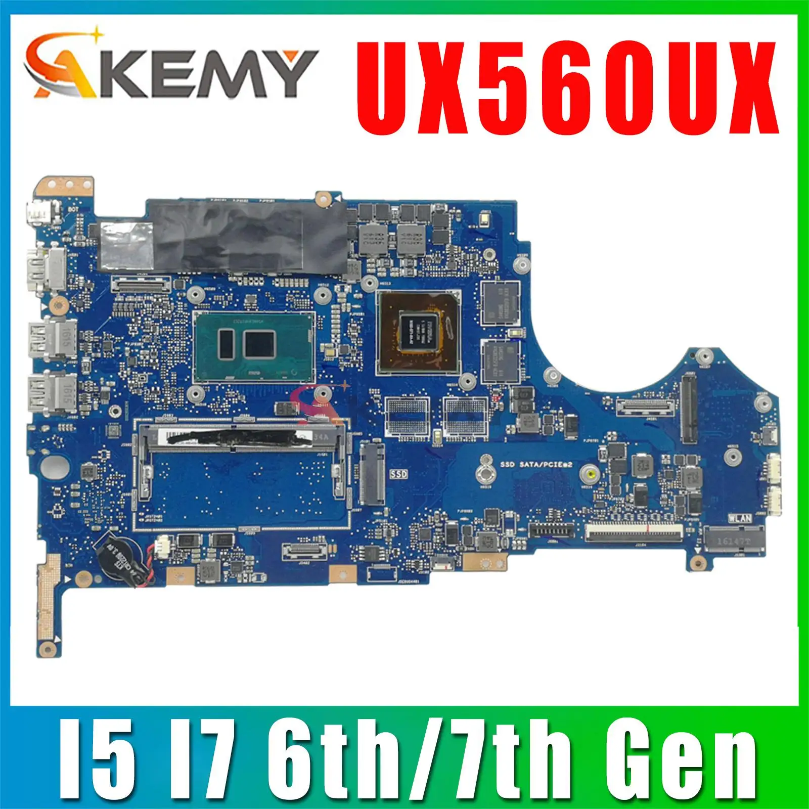 

UX560UX Laptop Motherboard For ASUS Q534UQ UX560UQK UX560UXK UX560UQ Notebook Mainboard 8G RAM I5 I7 CPU GT940MX GPU