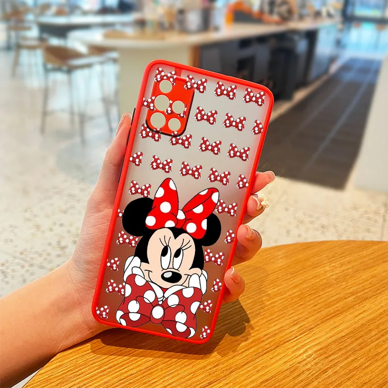 samsung cute phone cover Nụ Cười Chuột Minnie Dành Cho Samsung Galaxy Samsung Galaxy A01 A12 A02S A21S A32 A42 A51 A50 A52 A70 A71 A72 Mờ Mờ ốp Lưng Điện Thoại kawaii samsung phone cases