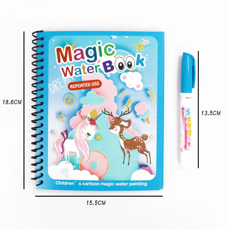 Water Drawing Coloring Book Cards & Magic Pen Painting Drawing Board For  Children Education Drawing Toys Birthday Gift - AliExpress