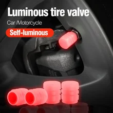 4Pcs Fluorescent Valve Cap Car Tire Valve Caps For Car Bike Motorcycle Luminous Tire Cover Car Wheel Plugs ABS Tire Nipple Caps