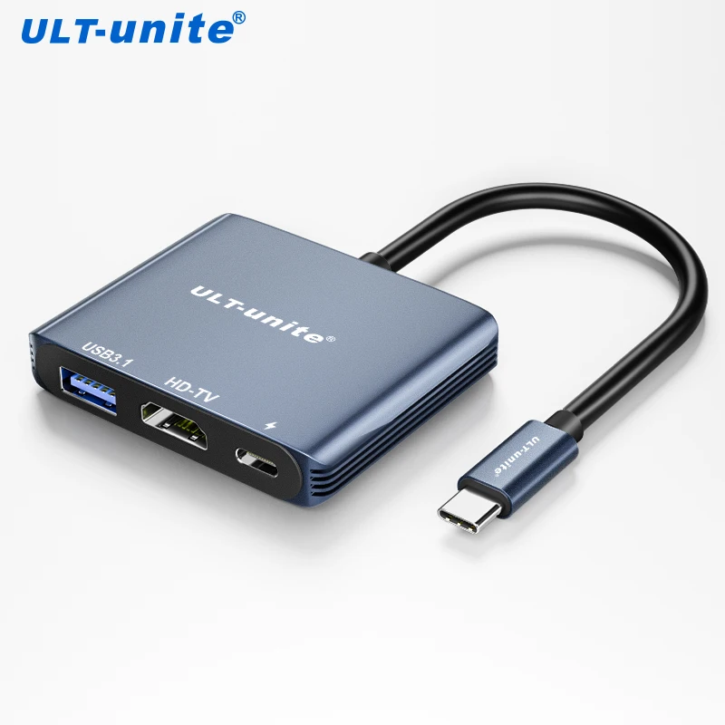 USB Type C to HDMI-Compatible HUB Adapter 3-In-1 DP 4K 60Hz Converter PD100W USB 3.1 2.0 For Macbook PC Switch 6