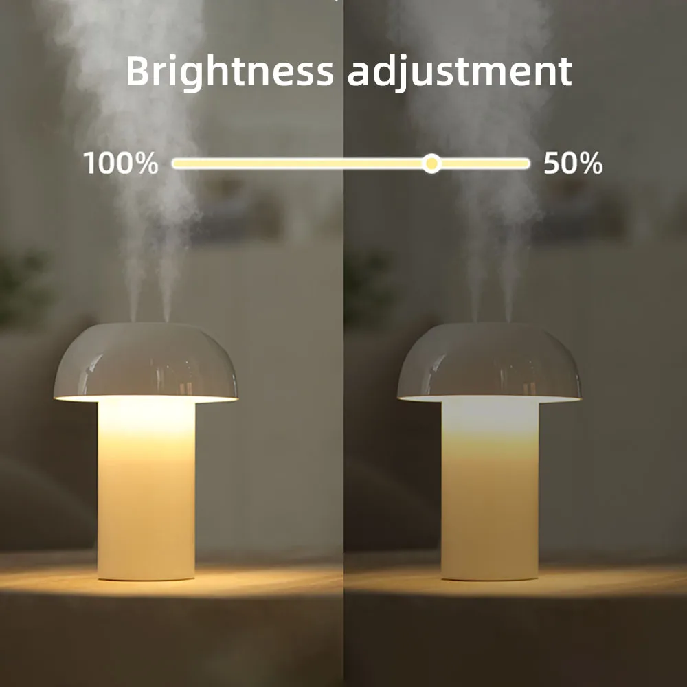 Mushroom Table Lamp Humidifier USB Charging Dimming Night Light Aromatherapy Machine Room Sprayer Atmosphere Light Bedside Lamp
