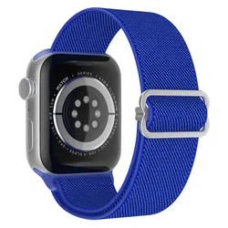 Durable Nylon Elastic Strap for Apple Watch - Versatile Size Options, Stylish and Comfortable Design (Blue 47)