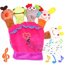 

Hand Puppet for Baby Cartoon Mini Animal Plush Doll Music Kids Educational Toys Infant Soft Soothing Doll Finger Puppets Gifts