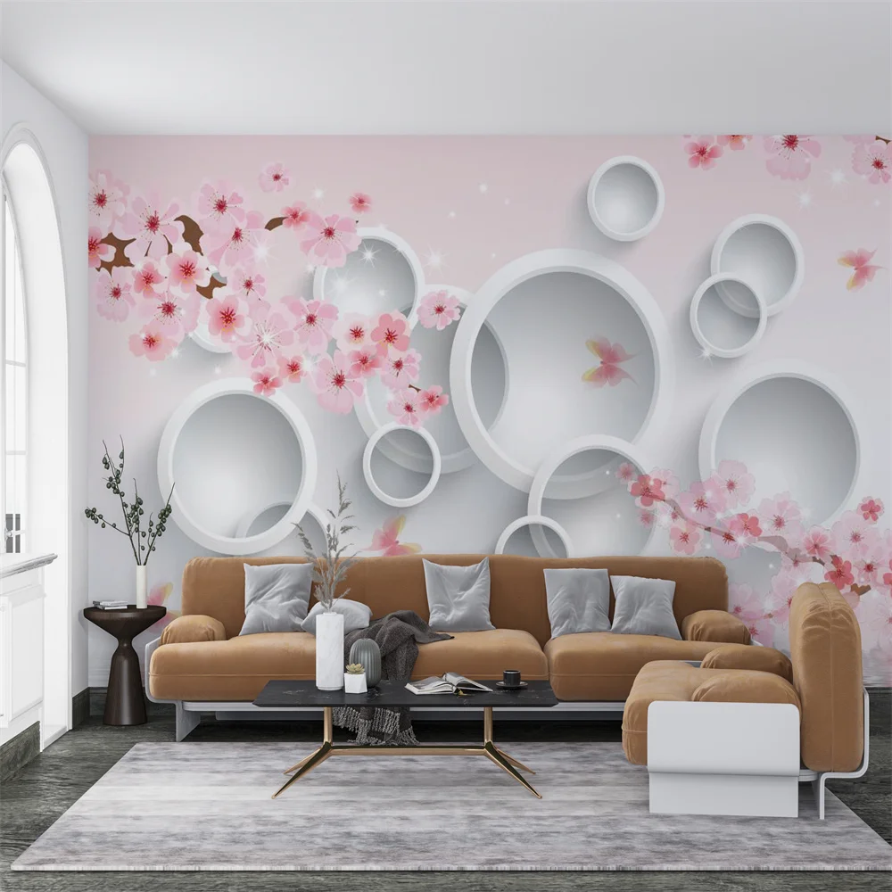 

Milofi full size personnalisé impression 3D moderne simple cercle de pêche fond décoration murale papier peint mural