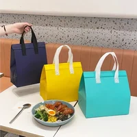 StoBag 50pcs Wholesale Color Non-woven Insulation Tote Bag Portable Fabric for Food Drinks Package Keep Warm Cold Delivery Pouch 2