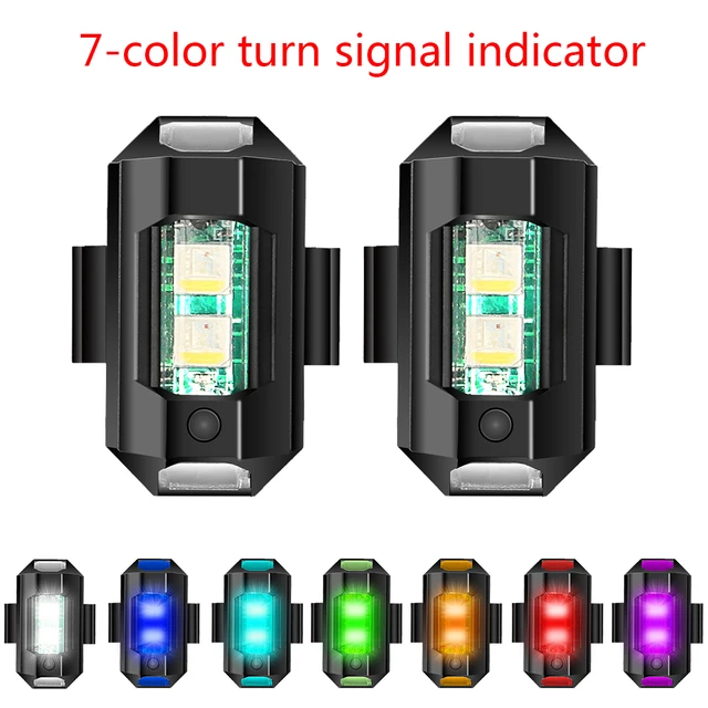 8Colors Universal Led Aircraft Strobe Lights Motorcycle Anti-collision  Warning Light with USB Charging Turn Signal Indicator - AliExpress