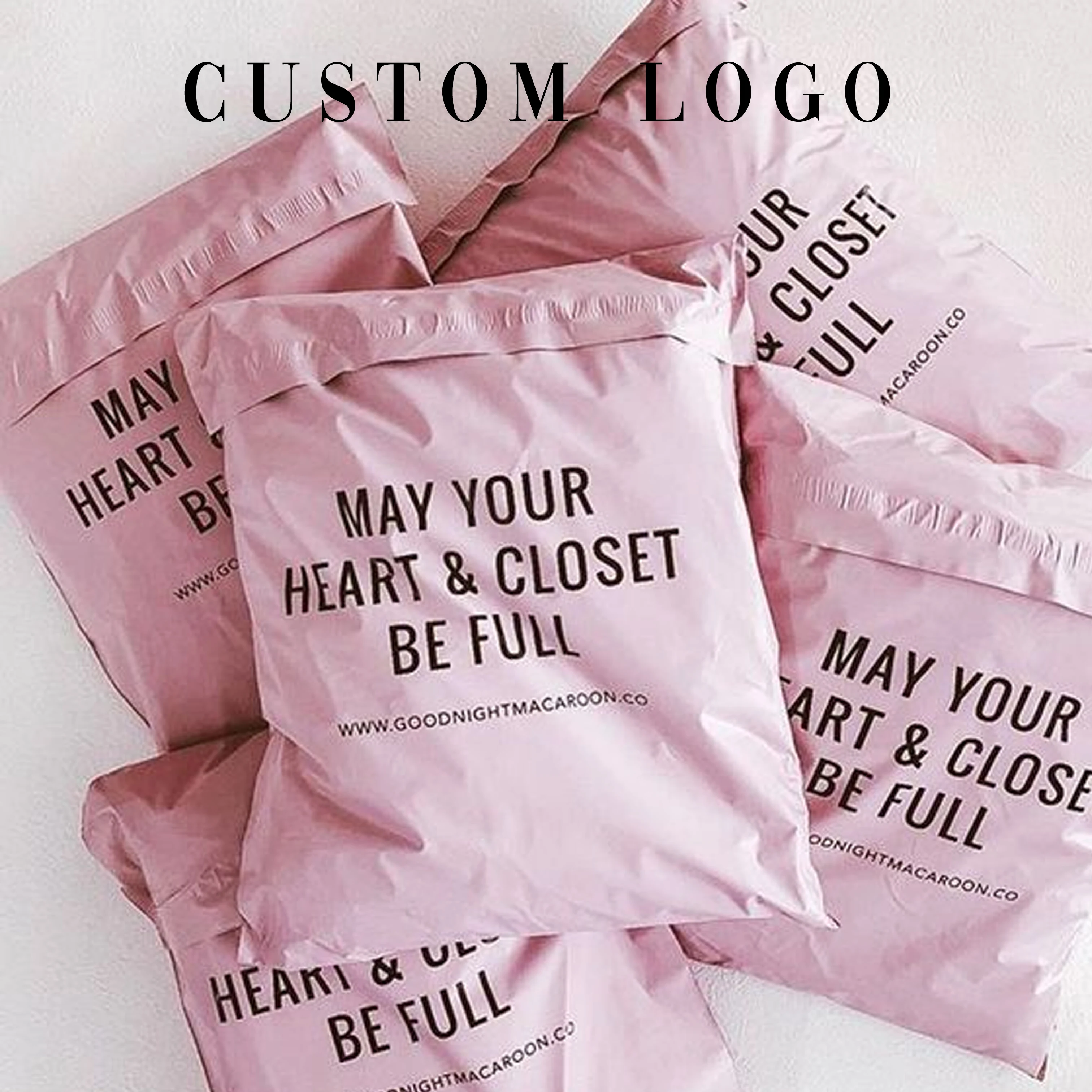 

Custom Logo Printed Poly Mailer 10x13 Courier Shipping Package Postage Bags Pink Poly mailers