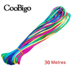 Rainbow Paracord Rope - 4mm, 550 Strength for Outdoor Climbing, Camping, Survival, and DIY Bracelets (30MM(100FT))