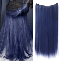 Extension de cheveux à clips colorée de 22 pouces pour femmes, longue perruque synthétique résistante à la chaleur, facile à porter, quotidien/festival 1