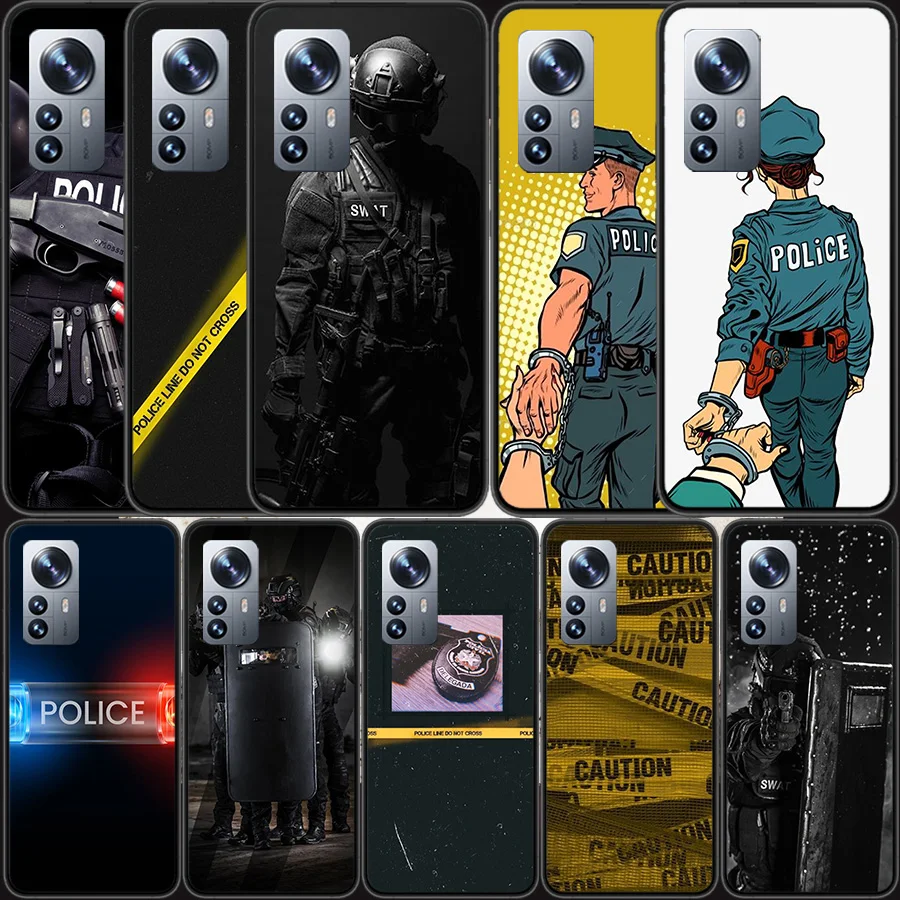 

Police SWAT FBI Phone Case For Xiaomi Mi 13 12 11T 10T 12T Pro 12X 11i 11 Ultra 10 Lite 5G 9 8 6X 5X A1 A2 Cover Capa Coque Fund