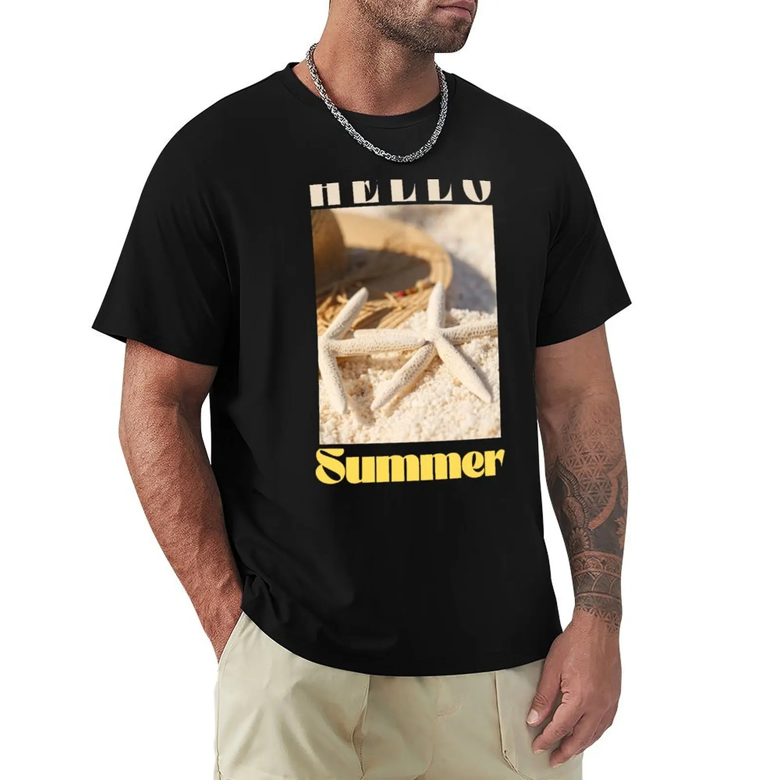

HELLO SUMMER T-SHIRT T-Shirt customs design your own summer clothes plus size tops quick-drying mens graphic t-shirts funny