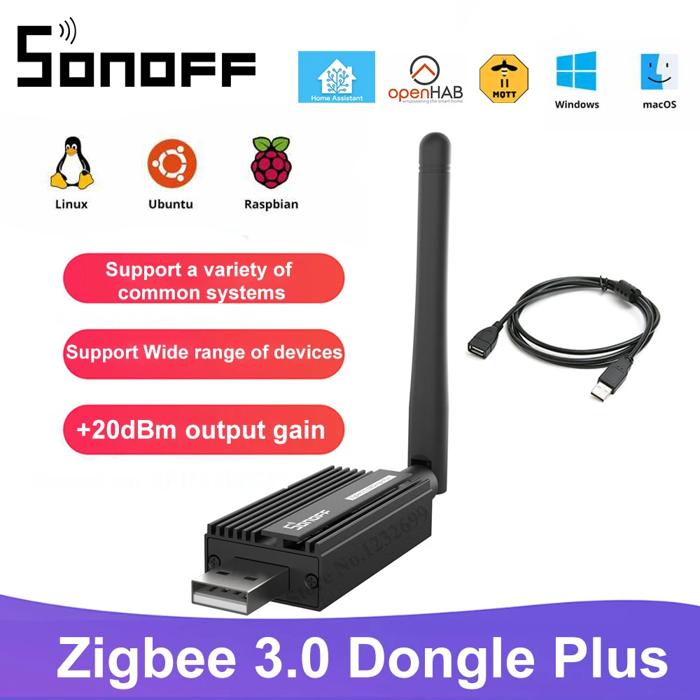 Sonoff Zb Dongle-E Usb Dongle Plus Zigbee 3.0 Supporto Gateway Universale Home Assistant Zigbe2Mqtt Raspbian Ubuntu Macos