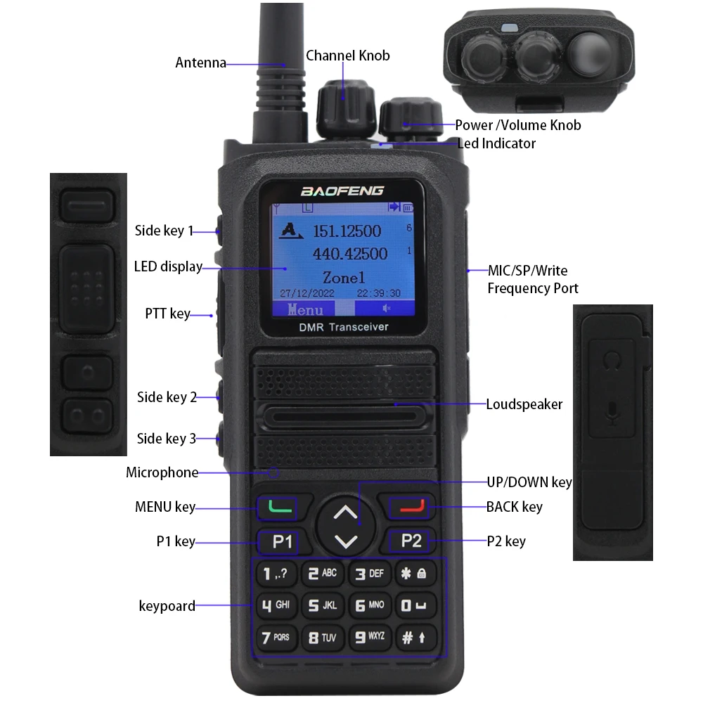 BF DM 1701 2-slot Time GPS DMR Digital Mobile Radio Cb Radio Handheld DM-1801 Walki Talki With Duel Sim Walkie Talkie