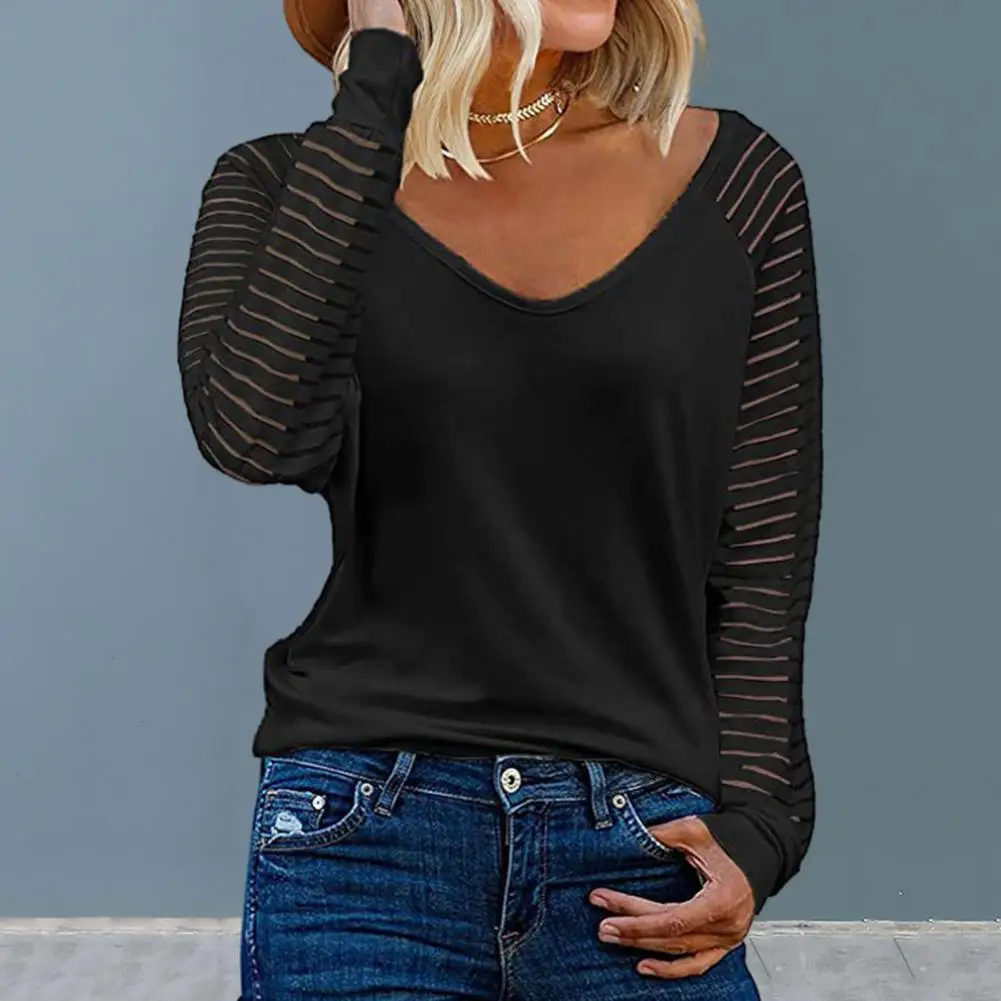 

Women Top Stylish Striped Women's Pullover Soft Breathable Long Sleeve Top for Casual Spring/fall Fashion Commuting Style Shirt