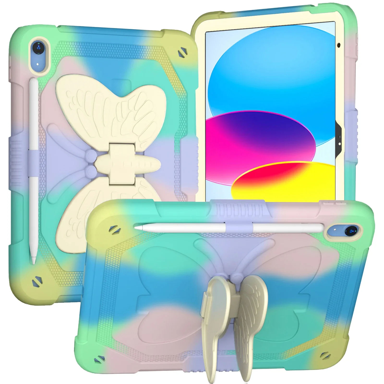 thumbnail image 1 of Funda de mariposa para niños, funda a prueba de golpes para ipad Mini 5 6 9,7 2017 2018 7th 8th 9th Gen 2021 Air 2 3 4 10,9 Pro 10,5 11 2024, 1 of 5