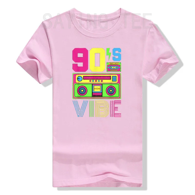 Фото 90-х Vibe 1990 Стильная мода 90 тема наряд Nineties костюм футболка Забавный Графический Топ женские модные блузки с коротким рукавом №4