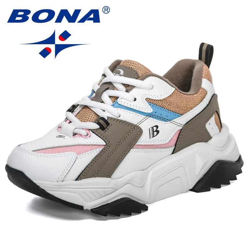 BONA New Designers Sport Shoes Training Running Shoes Woman Breathable Casual Sneaker Ladies Platform Shoe Zapatillas Mujer running shoes womens sneakers