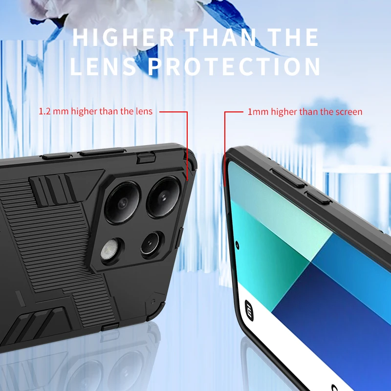 Durable Armored Shockproof Phone Case with Stand - Soft TPU & Hard PC Protection