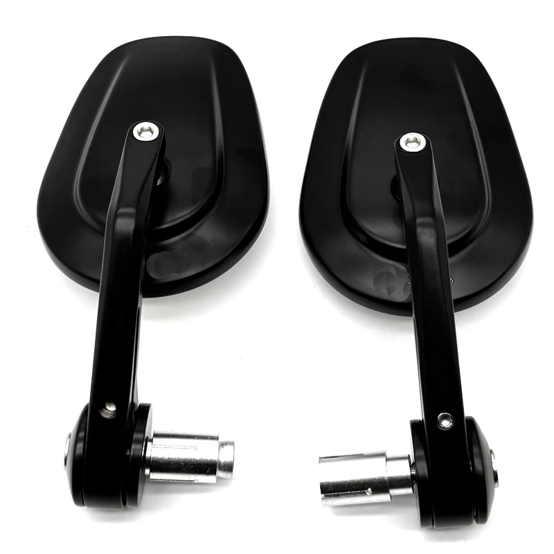 Retro Black Motorcycle Rearview Mirrors for Cafe Racers and Scooters