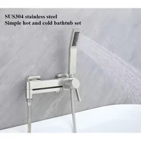 ก๊อกน้ําอ่างอาบน้ําสแตนเลส 304 วาล์วผสมร้อนและเย็นง่ายชุดหัวฝักบัวหัวฉีด 1