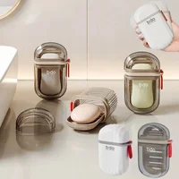 Soap Box Travel Portable Mini Soap Box Sealed Drain with Lid Transparent Light Luxury Premium 1