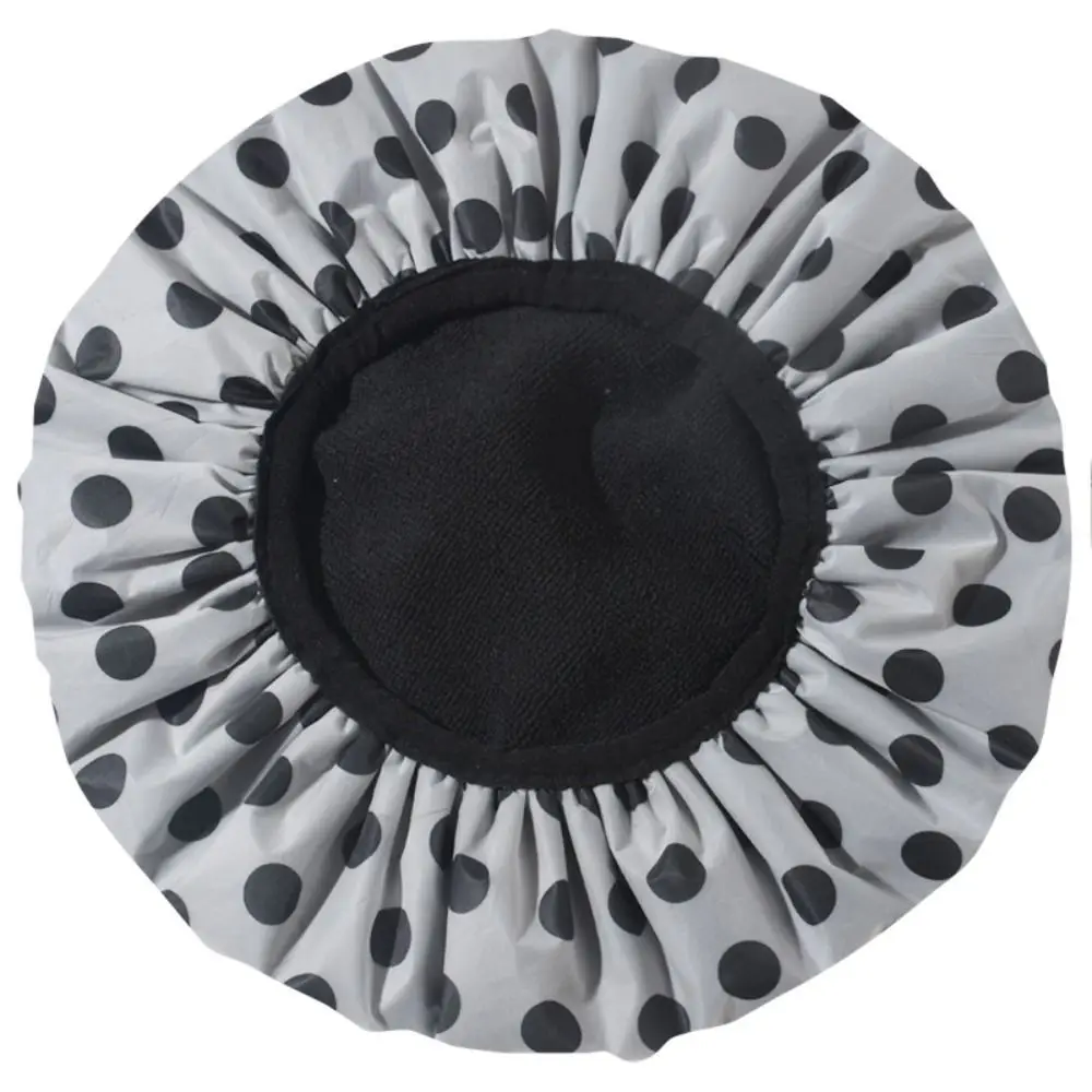 Waterproof Shower Cap Terry Cloth Lined EVA Exterior Reusable Triple Layer