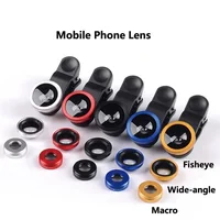 3 in 1 Fisheye Phone Lens Wide Angle Zoom Lens Fish Eye Macro Lenses Camera Kits With Clip Lens On The Phone For All Smart Phone 6