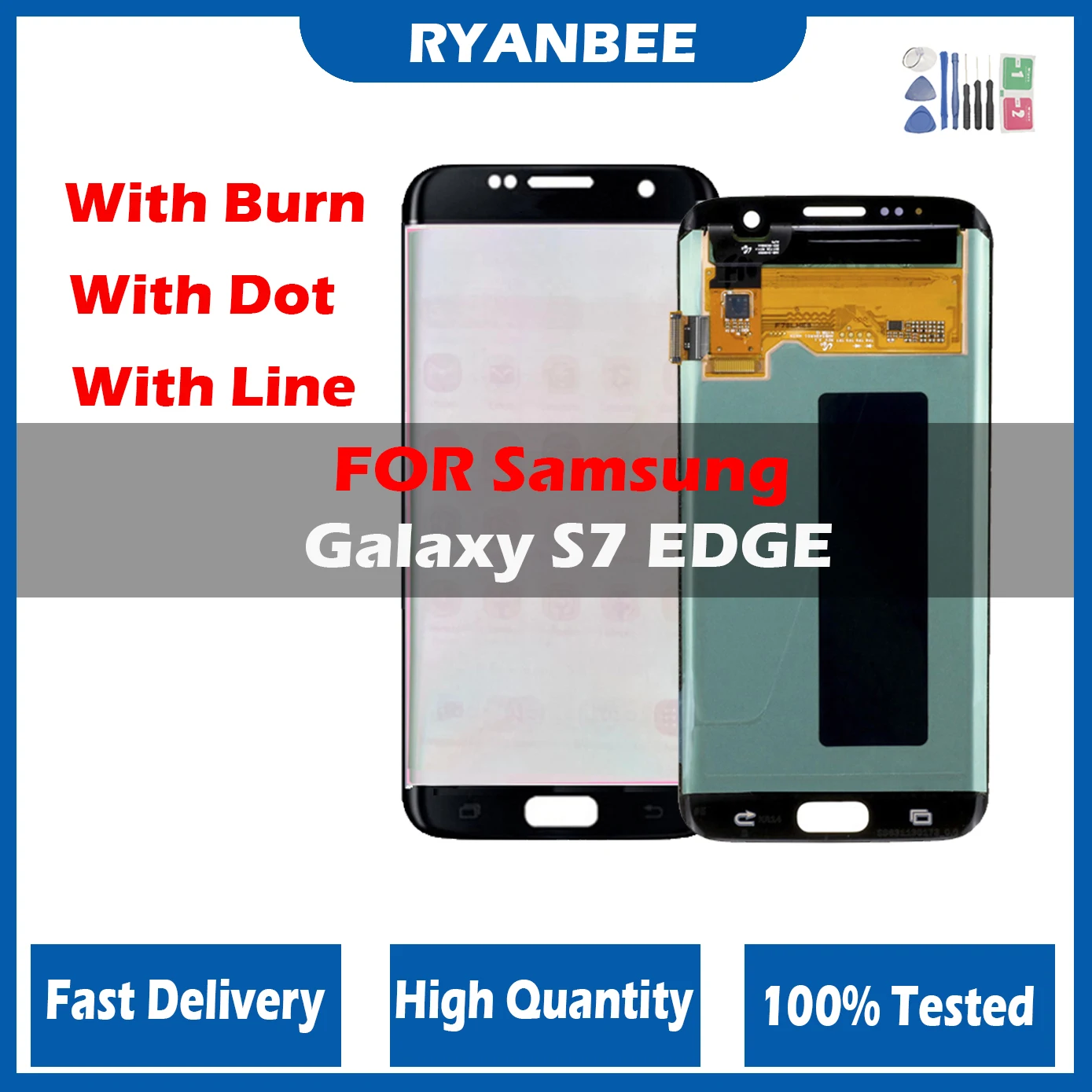 

Super Amoled LCD For SAMSUNG Galaxy S7 edge G935 G935F G935FD SM-G935FD Display Touch Screen Digitizer Assembly Replacement