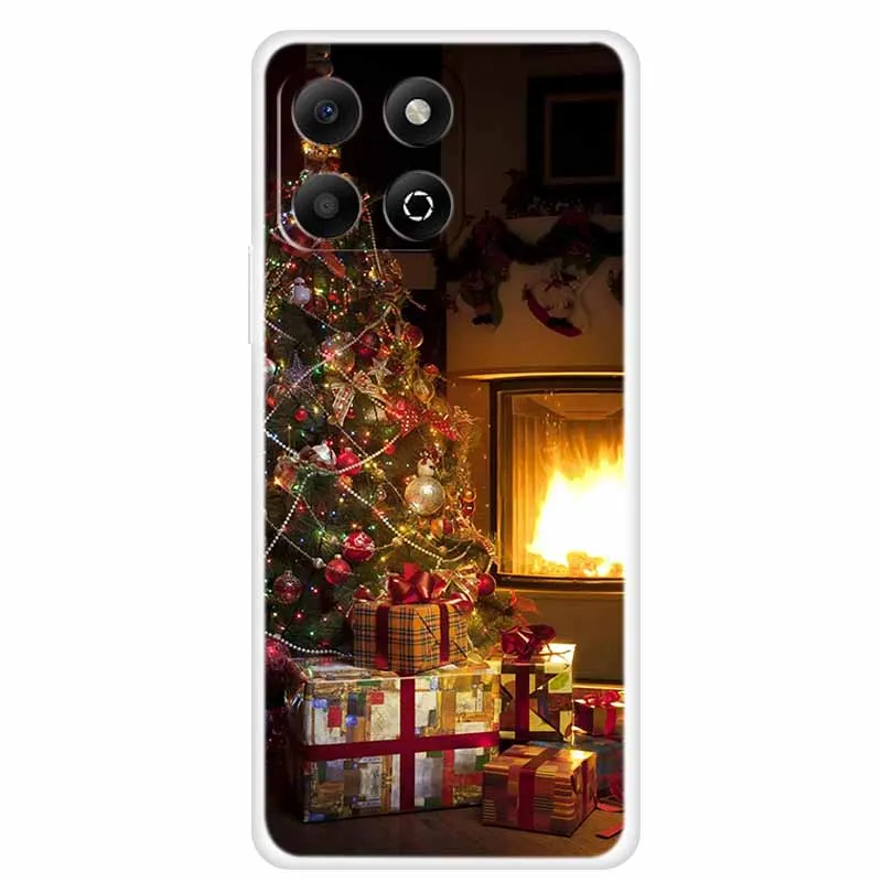 Festive Clear Silicone Phone Case - Soft TPU Christmas Design