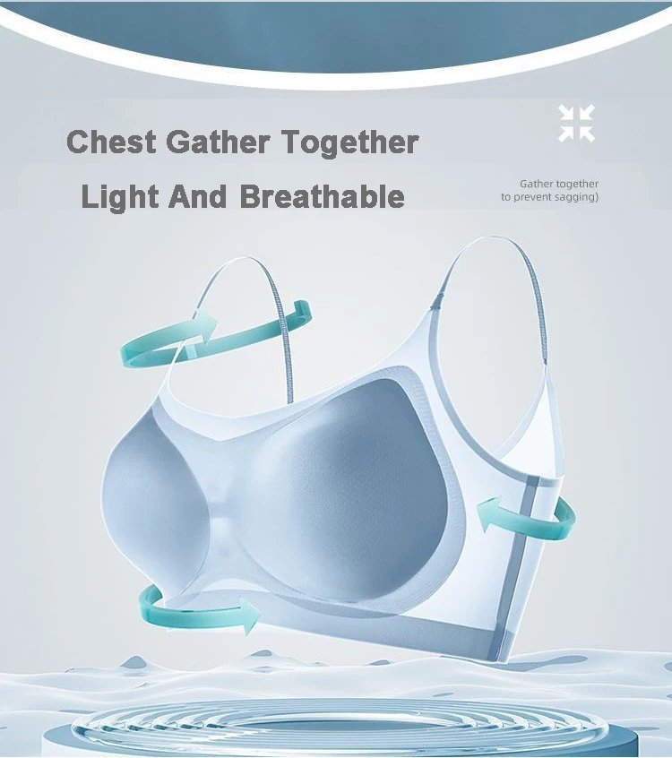 Description Picture 4 of itemUltra-thin Seamless Padded Bras For Women Ice Silk Underwear Small Chest Wireless Vest Push Up Bra Tube Tops Sleep Bra Intimates