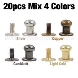 20 Sets Decorative Metal Alloy Rivet Spikes for DIY Crafts and Leather Accessories (20pcs Mix 4 Colors)