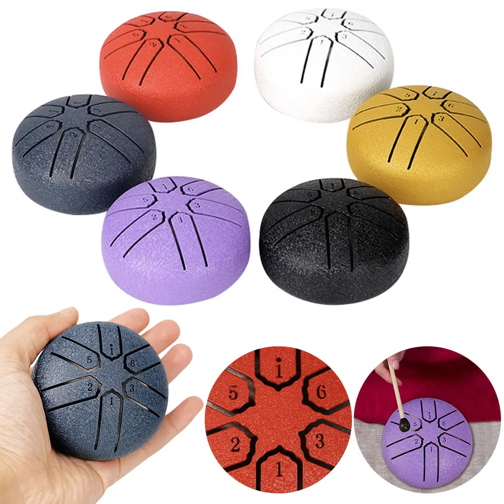 3 Inches 6 Notes Rain Drum Instrument Mini Handpan Yoga Meditation Gift musical percussion instruments rain drum instrument