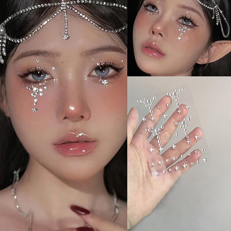 Diy Eyes Face Self Adhesive Makeup Temporary Tattoo Beauty Diamonds Jewels Stickers Festival Body Art Decor Nail Diamond 4