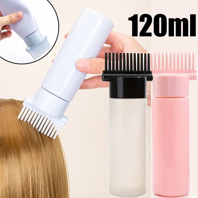 120ML Refillable Bottle For Hair Dye Shampoo Plastic Applicator Comb Dispensing Salon Oil Hair Coloring Hairdress Styling Tool Hair Oil Applicator Bottle Hair Dye Applicator Bottle Hair Dyeing Bottle Hair Dye Bottle