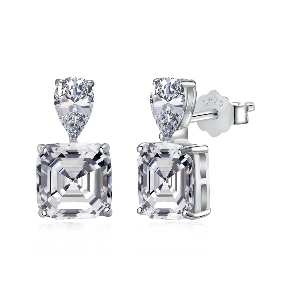 

S925 Silver Ear Studs with High Quality Zircon Stone Inlaid Fashion Versatile Simple Daily Cold Earring Jewelry for Women