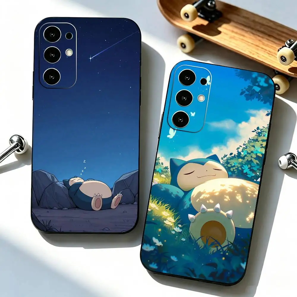 Snorlax Themed Soft Silicone Black Phone Case
