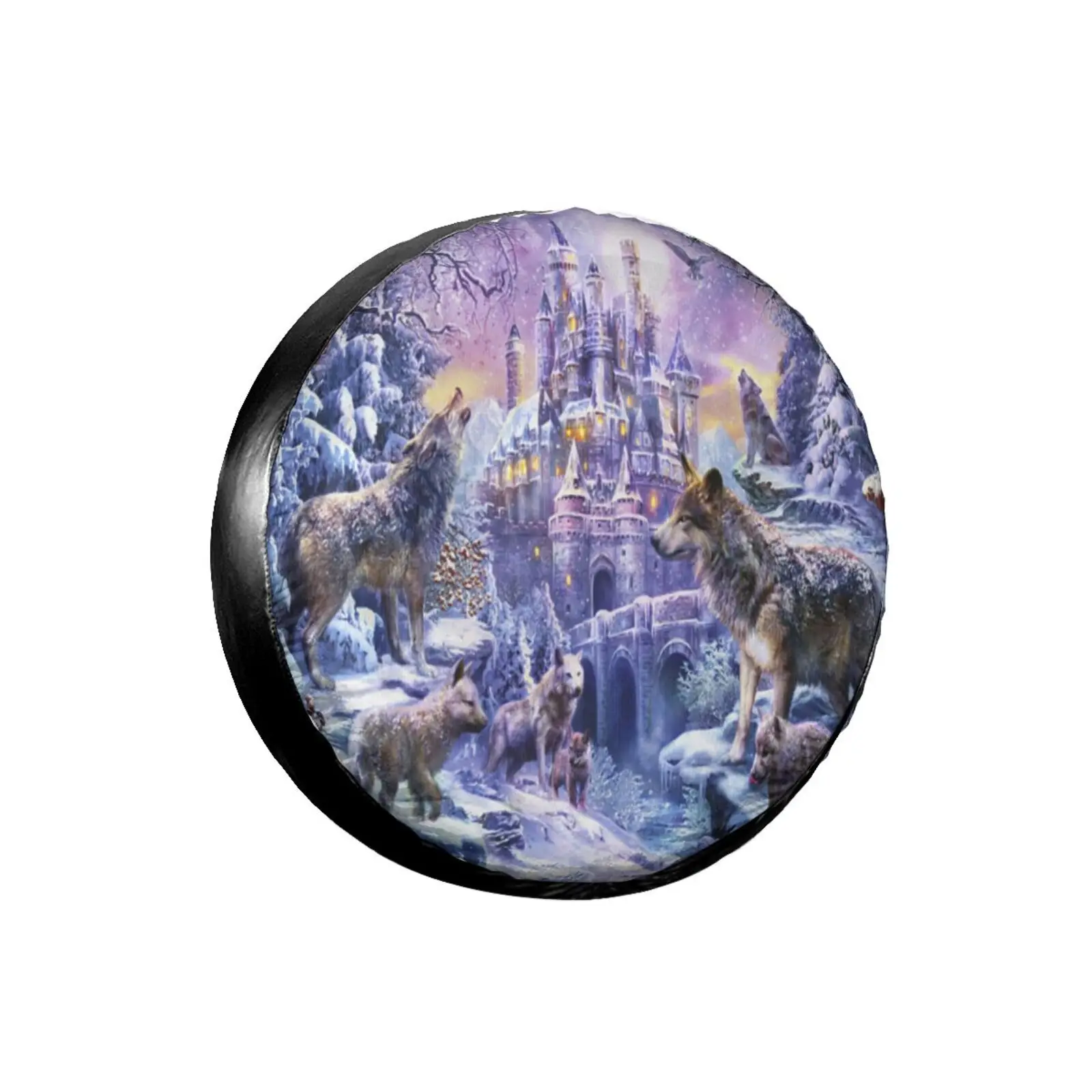 

3D Wolf Animal Spare Tire Cover Waterproof Dustproof Sun Wheel Tire Cover For Jeep, Trailer, SUV Vehicle Anime Tire Cover