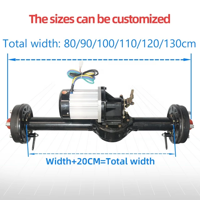 Custom 48-60v2200w Brushless Motor Shift Differential Rear Axle Assembly  Tricycle Drum Brake Trike Electric Vehicle Drive Axle - Control Arms & Parts  - AliExpress