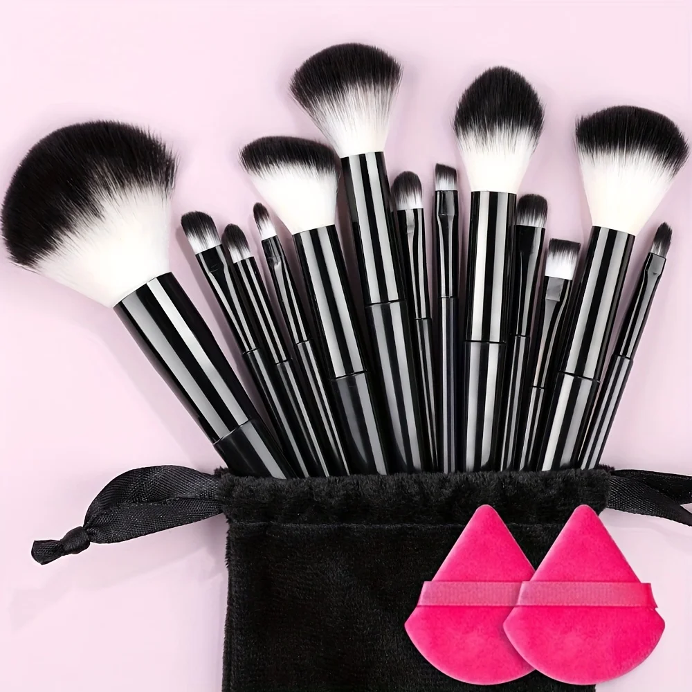 Makeup Brushes Set 13Pcs Premium Synthetic Brush Foundation Powder Blending Concealer Eyeshadow Blush Cosmetics Brushes Travel