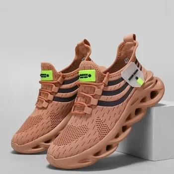 أحذية رياضية صيفية قابلة للتنفس للرجال والنساء أحذية زوجين غير رسمية ممتصة للصدمات وتخزين المؤقت والسفر والركض البطيء أحذية سميكة سوليد 4
